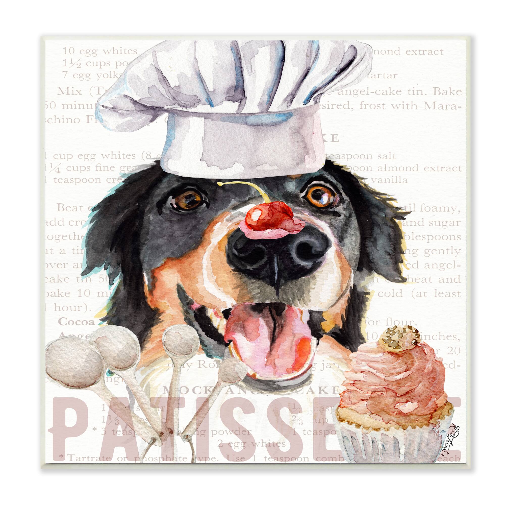 Stupell Industries Mountain Dog Kitchen Bakery Pet Watercolor Painting, 12" x 12"